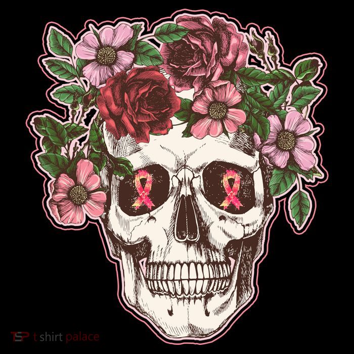 Breast Cancer Awareness Floral Flower Skull Mug