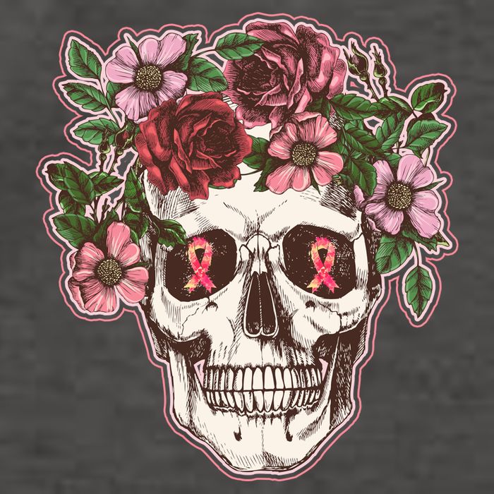 Breast Cancer Awareness Floral Flower Skull Vector Backpack