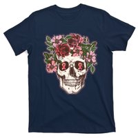 Breast Cancer Awareness Floral Flower Skull T-Shirt