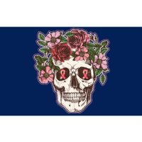 Breast Cancer Awareness Floral Flower Skull Bumper Sticker