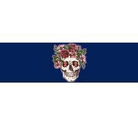 Breast Cancer Awareness Floral Flower Skull Bumper Sticker