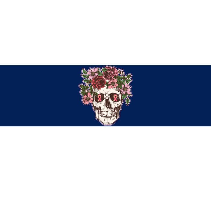 Breast Cancer Awareness Floral Flower Skull Bumper Sticker