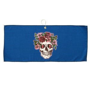 Breast Cancer Awareness Floral Flower Skull Large Microfiber Waffle Golf Towel