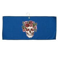 Breast Cancer Awareness Floral Flower Skull Large Microfiber Waffle Golf Towel