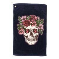 Breast Cancer Awareness Floral Flower Skull Platinum Collection Golf Towel