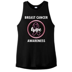 Breast Cancer Awareness Hope Ribbon Ladies PosiCharge Tri-Blend Wicking Tank