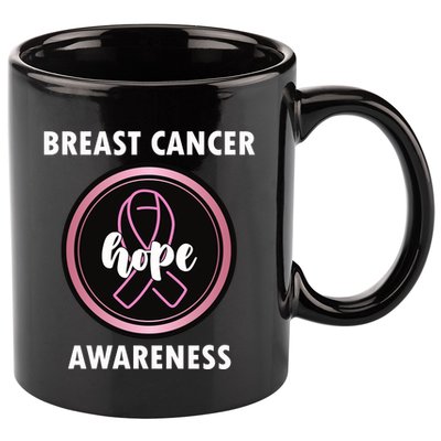 Breast Cancer Awareness Hope Ribbon 11oz C Handle Ceramic Mug