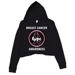 Breast Cancer Awareness Hope Ribbon Crop Fleece Hoodie