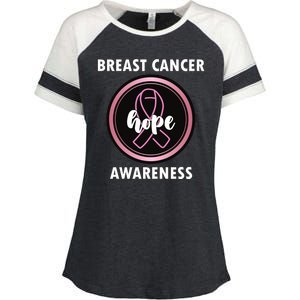 Breast Cancer Awareness Hope Ribbon Enza Ladies Jersey Colorblock Tee