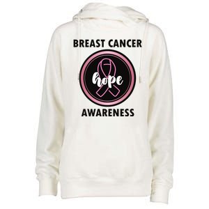 Breast Cancer Awareness Hope Ribbon Womens Funnel Neck Pullover Hood