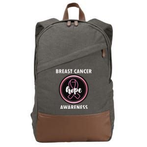 Breast Cancer Awareness Hope Ribbon Cotton Canvas Backpack