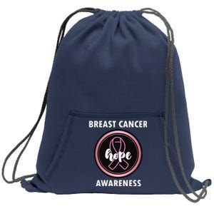 Breast Cancer Awareness Hope Ribbon Sweatshirt Cinch Pack Bag