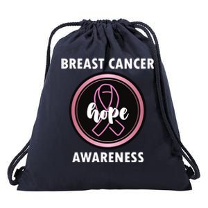 Breast Cancer Awareness Hope Ribbon Drawstring Bag