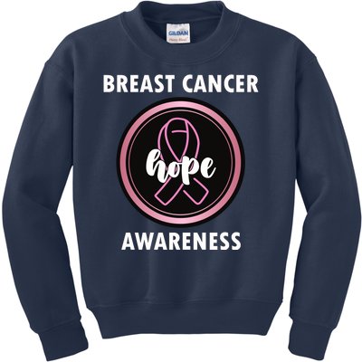 Breast Cancer Awareness Hope Ribbon Kids Sweatshirt