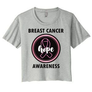 Breast Cancer Awareness Hope Ribbon Women's Crop Top Tee