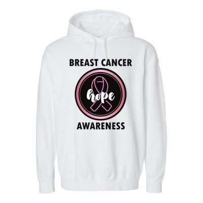 Breast Cancer Awareness Hope Ribbon Garment-Dyed Fleece Hoodie