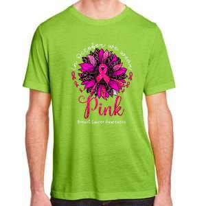 Breast Cancer Awareness Sunflower In October We Wear Pin.K Ribbon Gift Adult ChromaSoft Performance T-Shirt