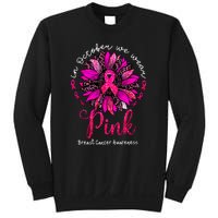 Breast Cancer Awareness Sunflower In October We Wear Pin.K Ribbon Gift Sweatshirt