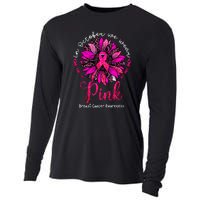 Breast Cancer Awareness Sunflower In October We Wear Pin.K Ribbon Gift Cooling Performance Long Sleeve Crew