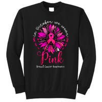 Breast Cancer Awareness Sunflower In October We Wear Pin.K Ribbon Gift Tall Sweatshirt