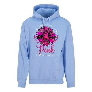 Breast Cancer Awareness Sunflower In October We Wear Pin.K Ribbon Gift Unisex Surf Hoodie