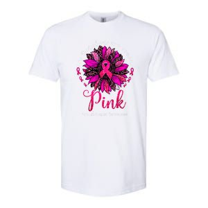 Breast Cancer Awareness Sunflower In October We Wear Pin.K Ribbon Gift Softstyle CVC T-Shirt