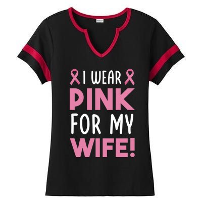 Breast Cancer Awarness Wife Breast Cancer Survivor Gift Ladies Halftime Notch Neck Tee