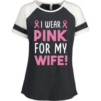 Breast Cancer Awarness Wife Breast Cancer Survivor Gift Enza Ladies Jersey Colorblock Tee