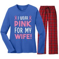 Breast Cancer Awarness Wife Breast Cancer Survivor Gift Women's Long Sleeve Flannel Pajama Set 