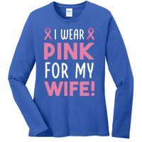 Breast Cancer Awarness Wife Breast Cancer Survivor Gift Ladies Long Sleeve Shirt