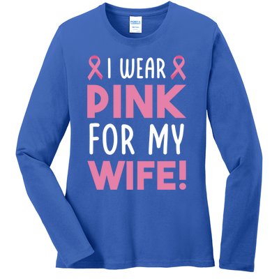 Breast Cancer Awarness Wife Breast Cancer Survivor Gift Ladies Long Sleeve Shirt