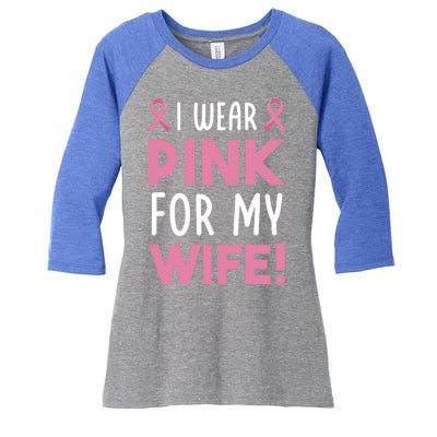 Breast Cancer Awarness Wife Breast Cancer Survivor Gift Women's Tri-Blend 3/4-Sleeve Raglan Shirt