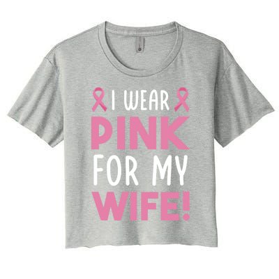 Breast Cancer Awarness Wife Breast Cancer Survivor Gift Women's Crop Top Tee