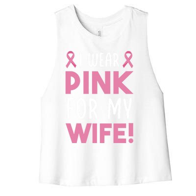 Breast Cancer Awarness Wife Breast Cancer Survivor Gift Women's Racerback Cropped Tank