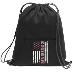 Breast Cancer Awareness Pink Ribbon USA American Flag Sweatshirt Cinch Pack Bag