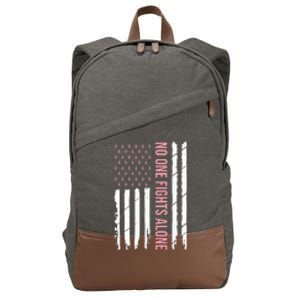 Breast Cancer Awareness Pink Ribbon USA American Flag Cotton Canvas Backpack