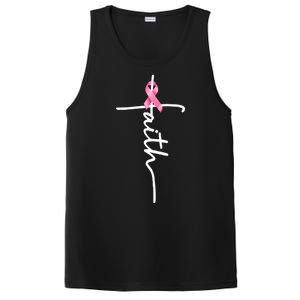 Breast Cancer Awareness Faith Cross Pink Ribbon PosiCharge Competitor Tank