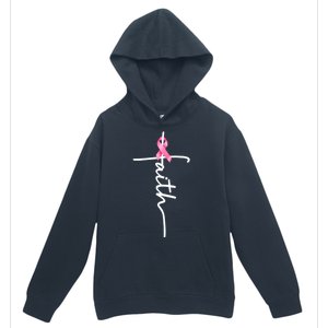 Breast Cancer Awareness Faith Cross Pink Ribbon Urban Pullover Hoodie