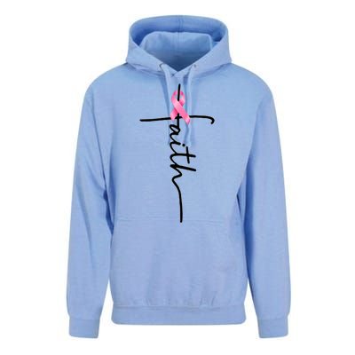 Breast Cancer Awareness Faith Cross Pink Ribbon Unisex Surf Hoodie