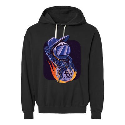 Bitcoin Cowboy Astronaut Garment-Dyed Fleece Hoodie