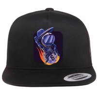 Bitcoin Cowboy Astronaut Flat Bill Trucker Hat