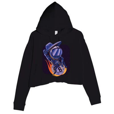 Bitcoin Cowboy Astronaut Crop Fleece Hoodie