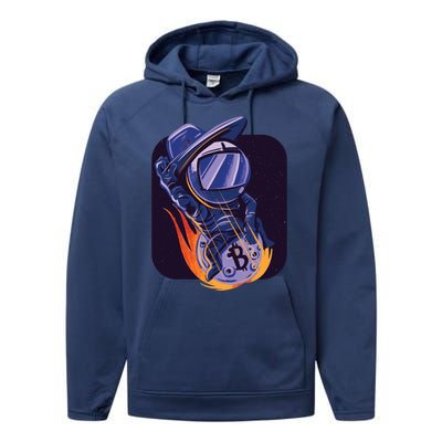 Bitcoin Cowboy Astronaut Performance Fleece Hoodie