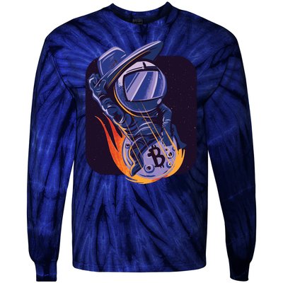 Bitcoin Cowboy Astronaut Tie-Dye Long Sleeve Shirt