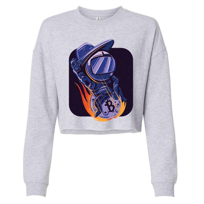 Bitcoin Cowboy Astronaut Cropped Pullover Crew