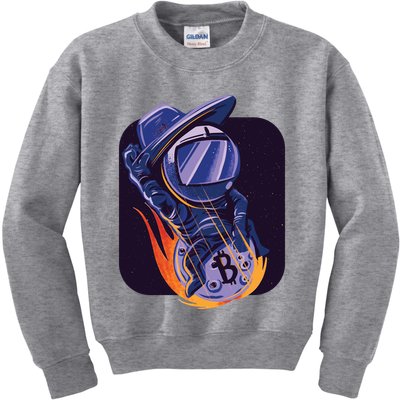 Bitcoin Cowboy Astronaut Kids Sweatshirt