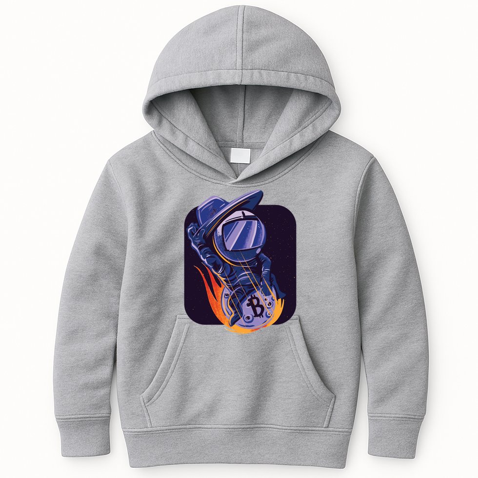 Bitcoin Cowboy Astronaut Kids Hoodie