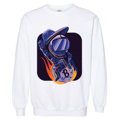 Bitcoin Cowboy Astronaut Garment-Dyed Sweatshirt