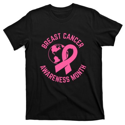 Breast Cancer Awareness Month Day Pink Ribbon Gift T-Shirt