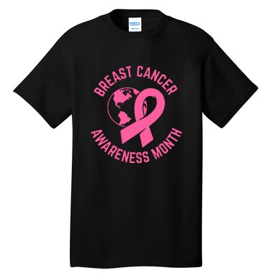 Breast Cancer Awareness Month Day Pink Ribbon Gift Tall T-Shirt